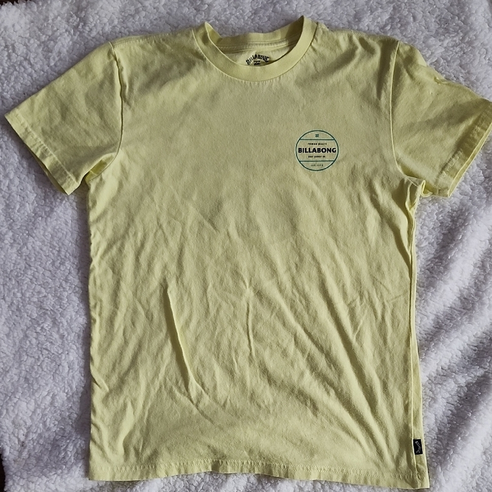 Billabong Kids Light Yellow Tee Boys Sz M Graphic Tee